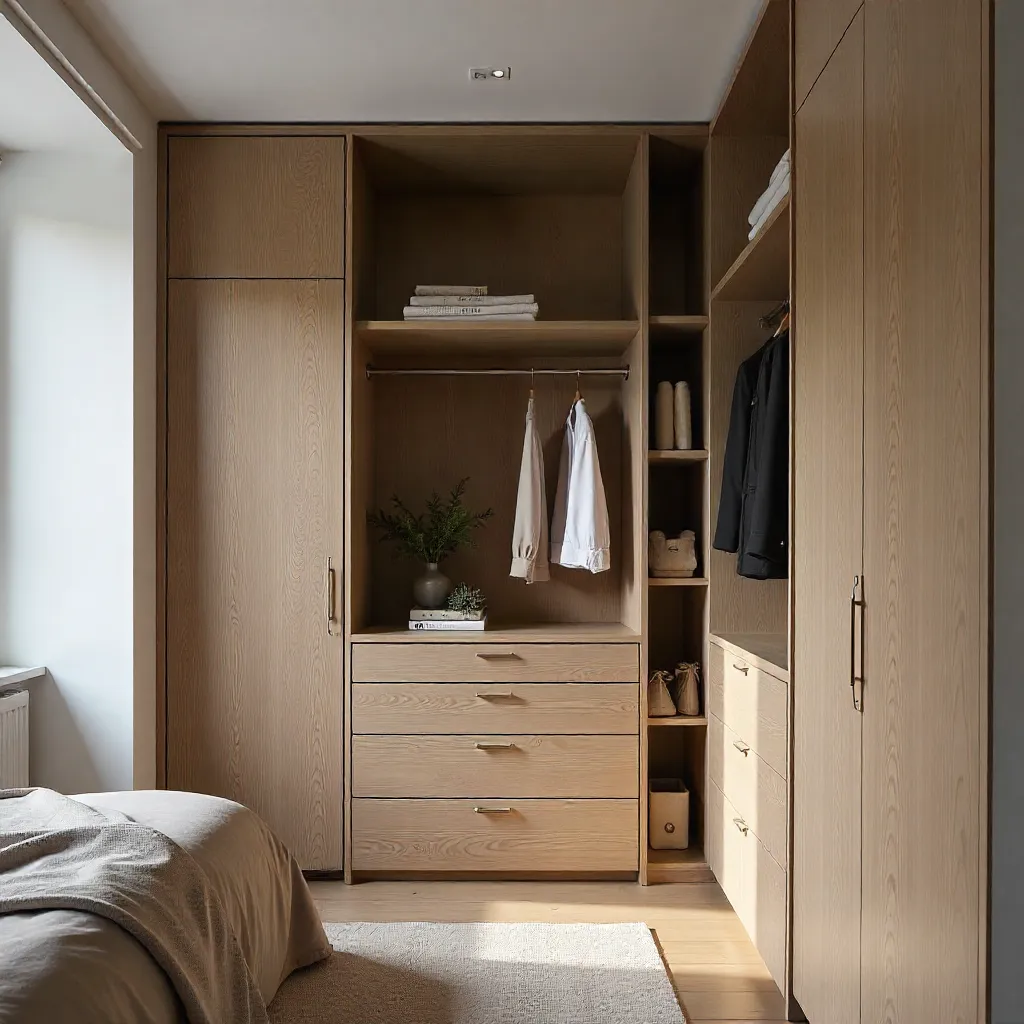 Open wardrobe organization